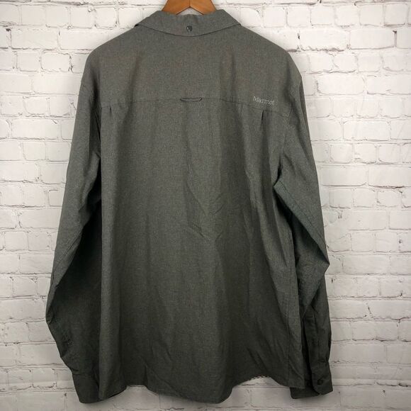 Marmot Gray Long Sleeve Button Up Men's Sz XL - Picture 8 of 9